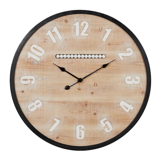 Brown Farmhouse Wood Wall Clock